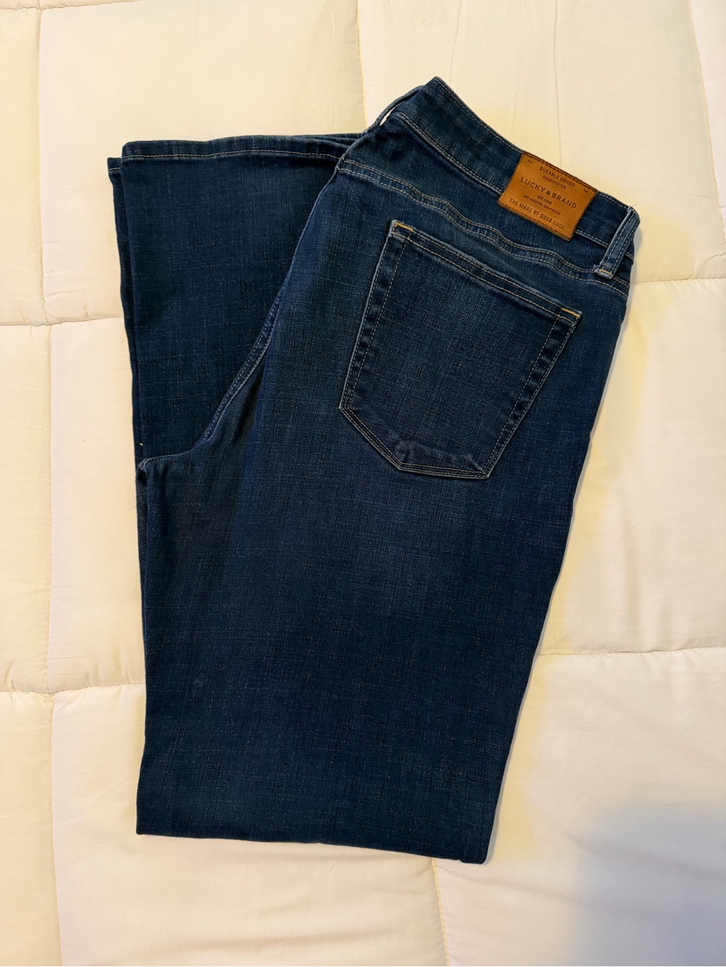 Lucky Brand Womens Straight Leg Jeans In Deep Indigo